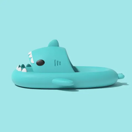 

QYA Novelty Cartoon Shark Lightweight Anti-Slip Cloud Slides Anime Slippers Platform House Shoes Open Toe Sandals For Indoor Outdoor
