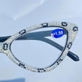 thumbnail image 4 of Cat Eye Crystal Rhinestone Reading Glasses for Women Sparkling Eyewear Frames Female Trendy bling Diamond Reader, 4 of 5