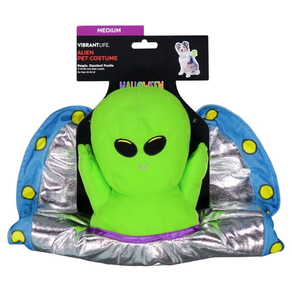 Vibrant Life Halloween Alien Costume for Dogs, Multicolor, M
