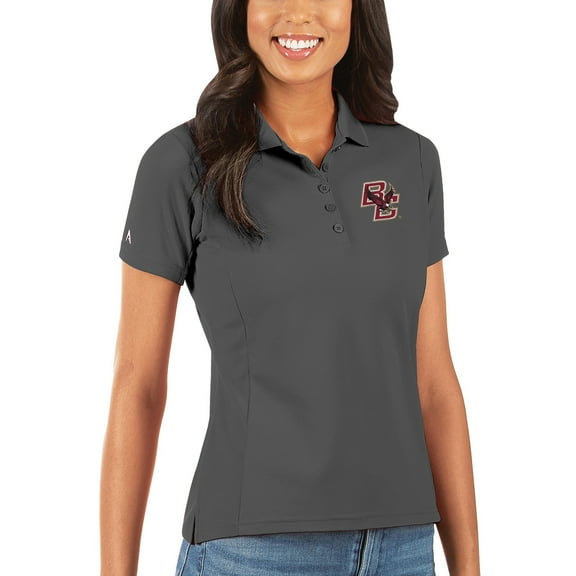 Women's Antigua Charcoal Boston College Eagles Legacy Pique Polo