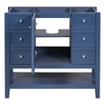 thumbnail image 2 of 36" Bathroom Vanity without Sink with a Storage Table Below, Modern Bathroom Cabinet Base with One Cabinet and Three Drawers, Solid Wood Bathroom Cabinet for Bathroom, Blue, 2 of 9