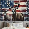 thumbnail image 2 of BCIIG Deer American Flag Snow-Covered Forest Tapestry Wall Hanging Unique Style Home Wall Decor Art for Living Room Bedroom Apartment Farmhouse Dorm 60x50inch, 2 of 6