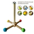 thumbnail image 3 of Spinning Birds Stand Perch Toy 360 Degree Rotation Wooden Exercise Wheel Parrot Perch Cage Accessories for Parakeets Budgies Lovebirds Finch Conure, 3 of 8