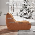 thumbnail image 5 of 3-Seater Orange Memory Foam Floor Sofa With Quilted Teddy Texture, Modern Modular Lounge Chair For Living Room, 5 of 5
