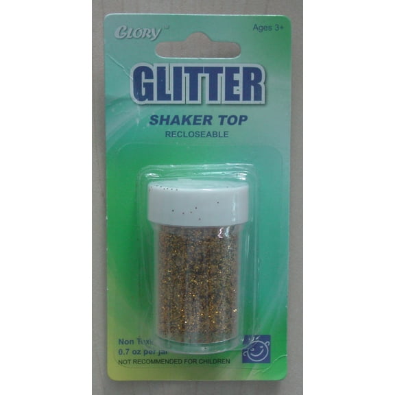 Gold Fine Cut Glitter, carded, .5oz, shaker jar, CASE PACK of 48