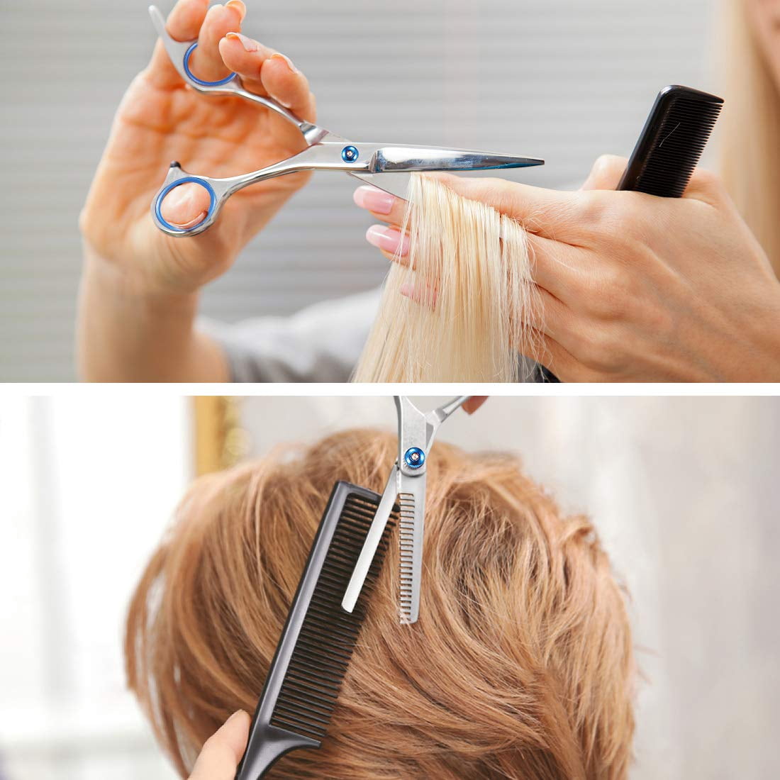 Professional Hair Cutting Scissors Kit, Hair Scissors, Thinning Shears, Comb, Hairdressing Shears Set for Barber, Salon, Home, 6.7 inch
