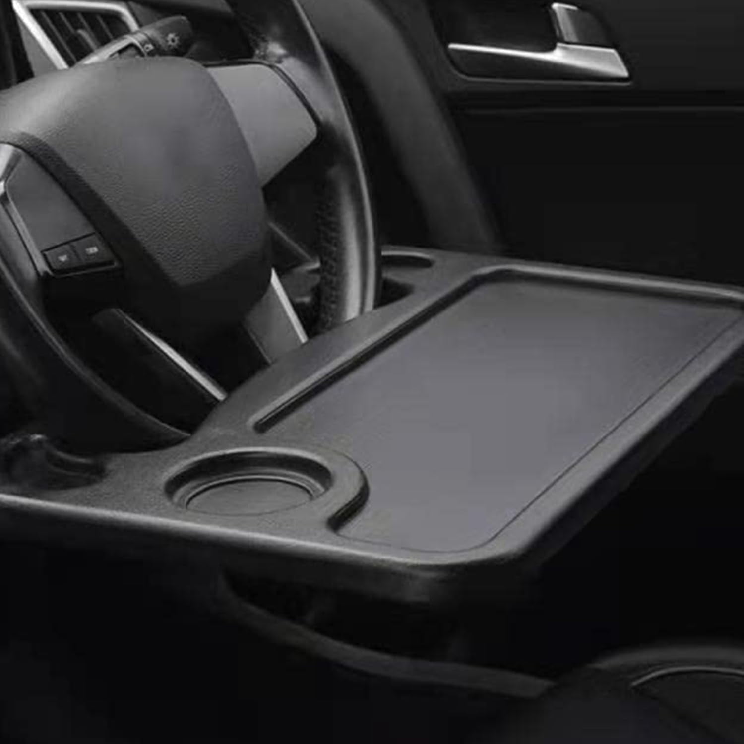 Car Steering Wheel Tray, 2 in 1 Black Car Desk for Laptop, Tablet, iPad Or Notebook,Car Must Haves Accessories