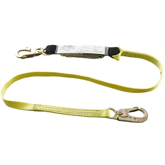 1" x 6 ft. Shock-Absorbing Nylon Web Lanyard w/ Double-Locking Snap Hooks | 96516