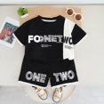 thumbnail image 2 of GXWEA 3T Boy Clothes 5T Boy Clothes Toddler Baby Boy Short Sleeve Shirt & Casual Shorts Set Summer Outfits Clothes Black 12-18 Months, 2 of 9