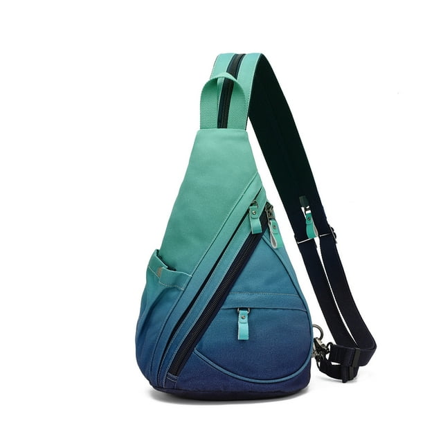 KL928 Canvas Sling Backpack for Men Women Floral Printed Crossbody Small Backpack