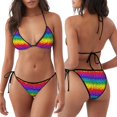 thumbnail image 3 of Balery Bright Rainbow Pijama Estampado Bikini de Dos Piezas para Mujer - Conjunto de Bikini Ajustable Sexy y Cómodo para Playa, 3 of 6