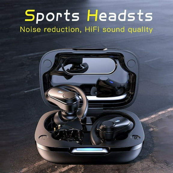 TWS Bluetooth Earphone IPX7 Waterproof Sports Wireless Headphone Noise Reduction Ear Hook Earduds with Microphone HIFI Headsets