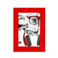 thumbnail image 1 of Camel Headset Rock Music Painting Picture Display Art Red Photo Frame, 1 of 4