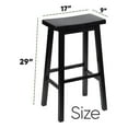 thumbnail image 3 of PJ Wood Classic Saddle-Seat 29In Kitchen Counter Stools, Black, Set of 2, 3 of 7