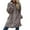 Khaki, variant on Shadoumai Winter Coat for Women Casual Loose Hooded Mid Long Fuzzy Fleece Jacket Full Zip Cozy Sherpa Outerwear