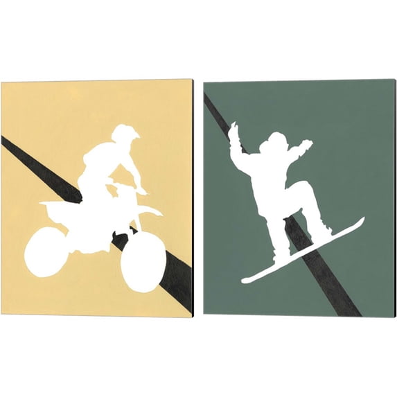Great Art Now It's All About the Game D by Regina Moore 2 Piece Canvas Art Set Each 12"W x 15"H