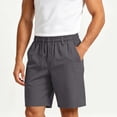 thumbnail image 2 of Lmueinov 2026 Men's Elastic Waist Casual Drawstring Shorts, Lightweight Stretch Summer Shorts with Pockets, Loose Fit Big and Tall Daily Wear L-5XL, 2 of 5