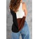 thumbnail image 1 of ABPHQTO Camiseta de tirantes de mujer de punto color block negra, 1 of 5