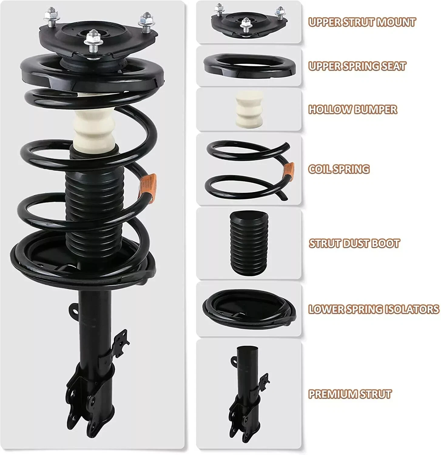 MOSTPLUS Set(4) Shocks Struts w/ Coil Spring Assembly for 2007-2011 Honda CR-V CRV 2.4L