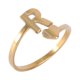 thumbnail image 5 of Anillo sencillo de acero inoxidable con iniciales en inglés, joyería retro para niña (dorado), 5 of 6