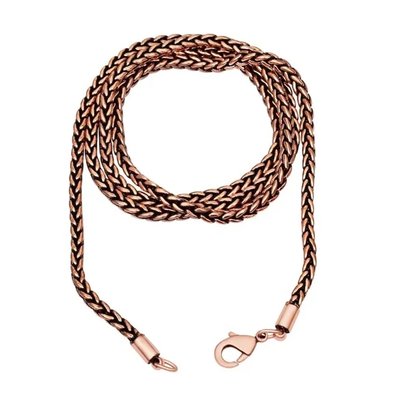 100% Solid Pure Copper Rope Chain Designer Link Chain Necklace Jewelry Size 18 inch