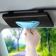 thumbnail image 6 of OTOSTAR Car Sun Visor Mask Holder Case Tissue Box Holder, Black PU Leather Auto Napkin Box Holder Backseat Paper Towel Box with 1 Tissue Refill, 6 of 7