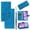 Blue, variant on For iPhone 16e/17e Wallet Case Cute Cat Flower Embossed PU Leather Flip Cover [RFID Blocking] with 2 Card Slots Cash Holder Wrist Strap Magnetic Closure Kickstand Folio Case,Purple