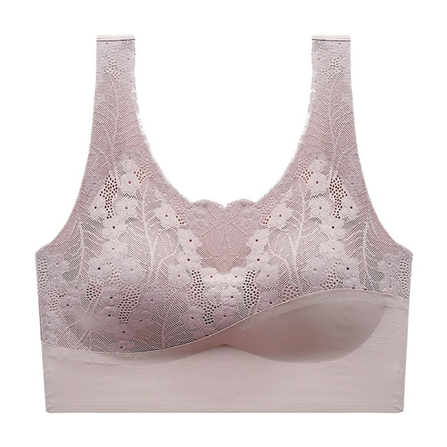 Cathalem Bralettes for Women Plus Size Full-Coverage Wirefree Bra Tagless for Everyday Wear,Purple M