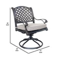 thumbnail image 5 of 27 Inch Swivel Outdoor Patio Dining Chair, Set of 2, Bronze - Saltoro Sherpi, 5 of 5
