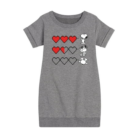 

Peanuts - Snoopy Game Hearts - Toddler & Youth Girls Fleece Dress