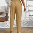 thumbnail image 5 of Ahabrexf Elastic Waist Pants for Women, Olive Green Tapered Joggers with Pockets and Adjustable Drawstring, Full Length Pants, 5 of 5