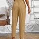 thumbnail image 3 of Pantalones elásticos de la cintura para las mujeres verde oliva cordón sólido bolsillo Jogger longitud completa, 3 of 5