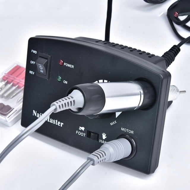 Taladro de uñas profesional 35.000 RPM para manicura y pedicura negro - Pulidor de uñas para uñas postizas acrílicas semipermanentes - 6 puntas para quitar