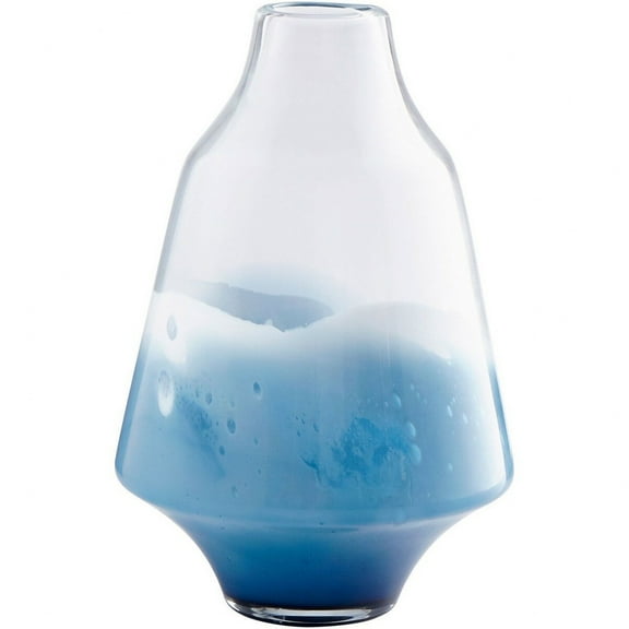 Cyan lighting - Water Dance - Large Vase - 10 Inches Wide by 15 Inches High
