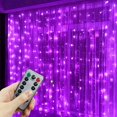thumbnail image 2 of Guirnalda de luces LED para cortina navideña, control remoto por USB, cadena de luces de hadas, decoración para bodas, fiestas, dormitorios, exteriores y hogar, 2 of 5