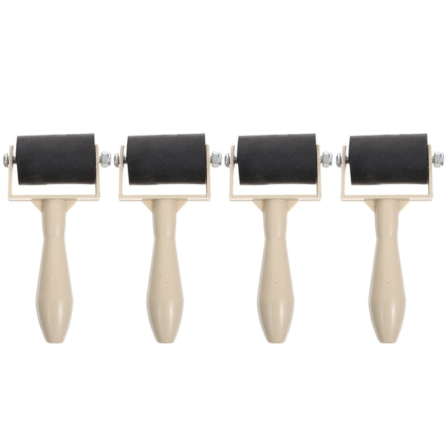 SHISUYAN Rouleau en Caoutchouc pour Brayer pour Impression Couleurs Assorties Facile à Nettoyer et à Ranger 4 Pcs