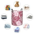 thumbnail image 6 of XMXT Collapsible Laundry Basket, Hand Painted Pink Roses Polyester Waterproof Laundry Hamper, 40L, 6 of 8