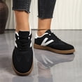 thumbnail image 3 of EKVAHL Women's Lace Up Retro Sneakers, Soft Cushioned Insole Breathable Tennis Shoes, Fashion Daily Shopping Stroll Walking Shoes Black, 3 of 5