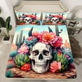 thumbnail image 2 of Castle Fairy Western Cactus 4pcs Bed Sheets,Gothic Skull King Sheets,Tropical Flower Super Cozy Sheet Set,Ultra Soft Botanical Home Decor, 2 of 7