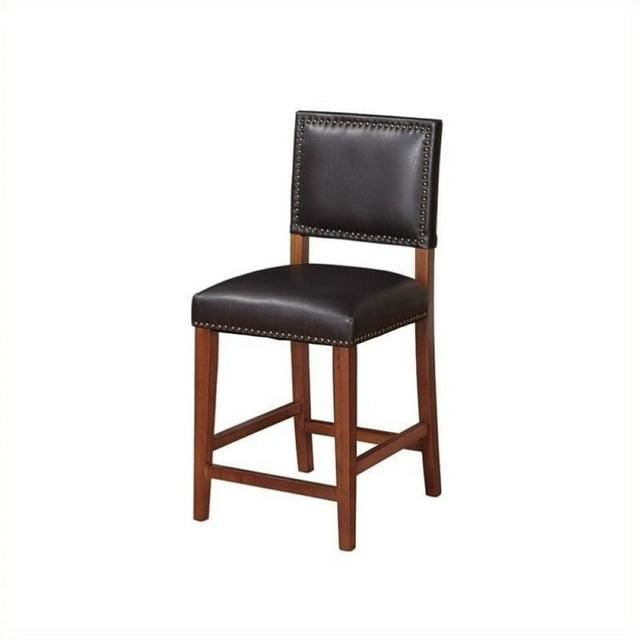Hawthorne Collection 24" Faux Leather Counter Stool in Black