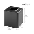 thumbnail image 3 of mDesign Metal Square Modern Tissue Box Cover Holder for Bathroom - Black, 3 of 4