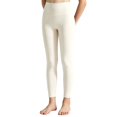 thumbnail image 2 of Resicozy Girls Athletic Leggings High Waisted Yoga Pants with Pockets Soft Stretch Fabric, Wide Waistband, for Running Dance Gymnastics Gym3-12 Years Beige 150, 2 of 6