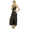 thumbnail image 3 of Bimba Women Long Maxi Floral Printed Side Slit Dress Spaghettei Summer Wear, 3 of 6