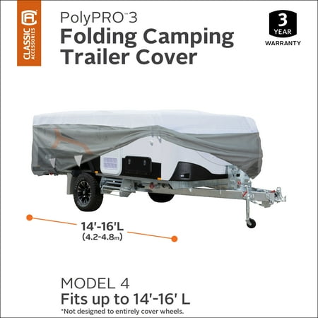 Classic Accessories Over Drive PolyPRO™3 Deluxe Pop-Up Camper Trailer Cover, Fits 14' - 16' Trailers