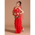 thumbnail image 4 of Disfraz de danza del vientre para , vestido elegante con de monedas, S / M / L rojo Sunnimix Traje de la danza del vientre, 4 of 8