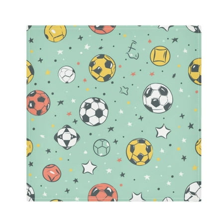 

Napkin Satin Napkin 20*20Inchx6 Kitchen Towel Dinner Plate Towel Decorative Towel Napkin Tea Towel Suitable For Kitchen Table Cartoon Football