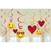 Emoji Valentines Day 12 Ct Hanging Swirls Decorations Value Pack