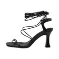thumbnail image 2 of Zapatos de mujer Casual Correas cruzadas Tacones súper altos Punta cuadrada Estilo romano Sandalias negras Wmkox8yii hfjk3944, 2 of 7