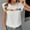 White, variant on Women's New Crewneck Embroidered Tops Ruffle Short Sleeve Flowy Babydoll Blouse Boho Textured Pullover