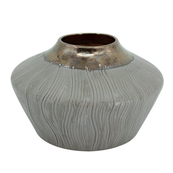 A&B Home  - Cohen Short Two-Tone Ceramic Vase - Bronze/Brown